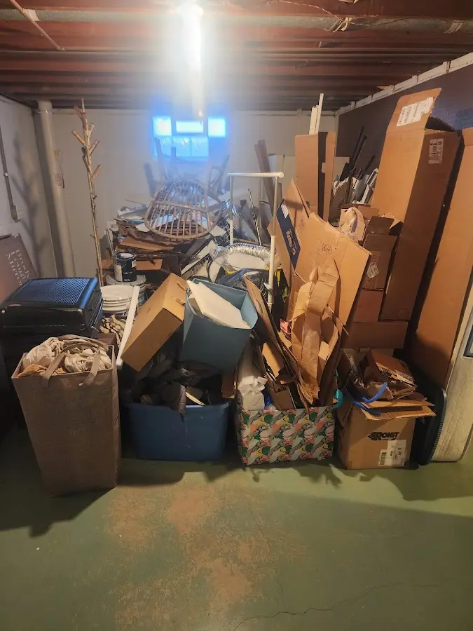 Roll-off dumpster container at job site for Cleanout Dumpster Rental in Orange